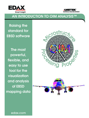 AN INTRODUCTION TO OIM ANALYSIS Standard For EBSD Software Powerful .