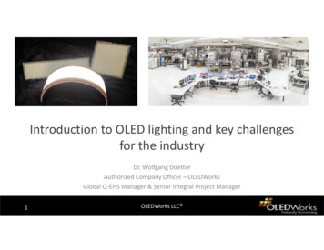 Introduction To OLED Lighting And Key Challenges For The .