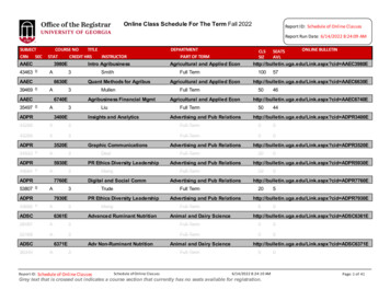 Online Class Schedule For The Term Fall 2022 Schedule Of Online . - UGA