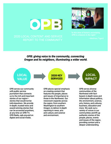 OPB: Giving Voice To The Community, Connecting Oregon And Its Neighbors .
