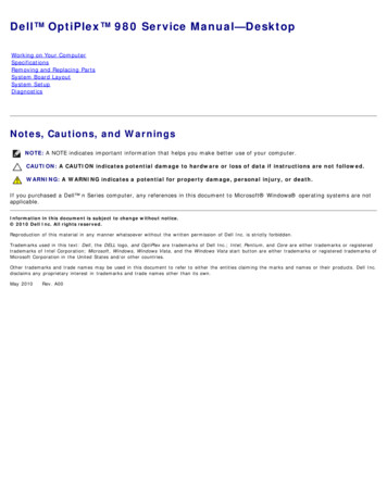 Dell OptiPlex 980 Service Manual—Desktop