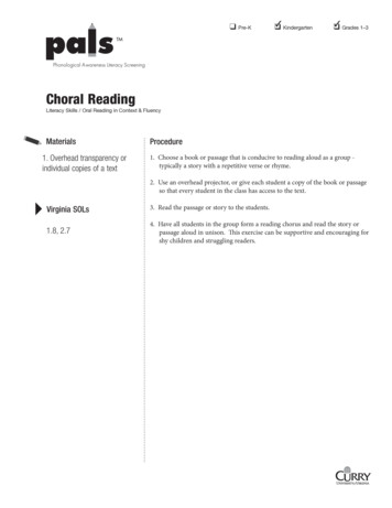 Choral Reading - PALS