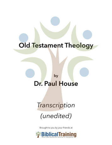 Old Testament Theology - BiblicalTraining 