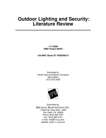 Outdoor Lighting And Security: Literature Review