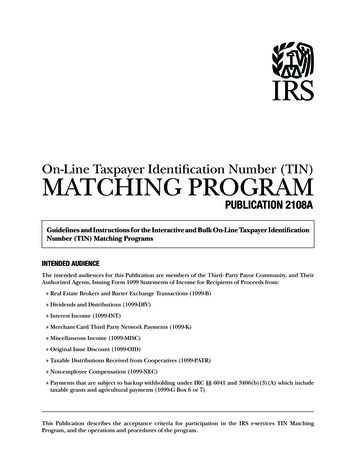 On-Line Taxpayer Identification Number (TIN) MATCHING PROGRAM