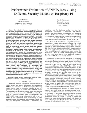Performance Evaluation Of SNMPv1/2c/3 Using Different Security Models .