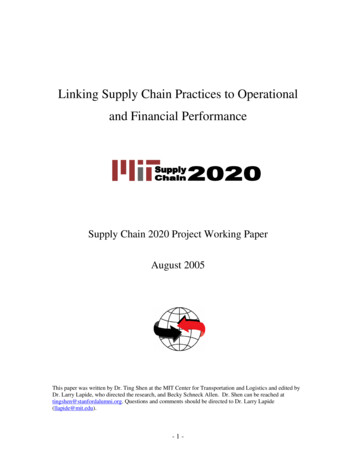 Linking Supply Chain Practices To Operational And .