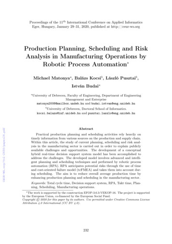 Production Planning, Scheduling And Risk Analysis In .