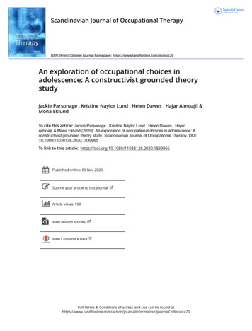 An Exploration Of Occupational Choices In Adolescence: A .