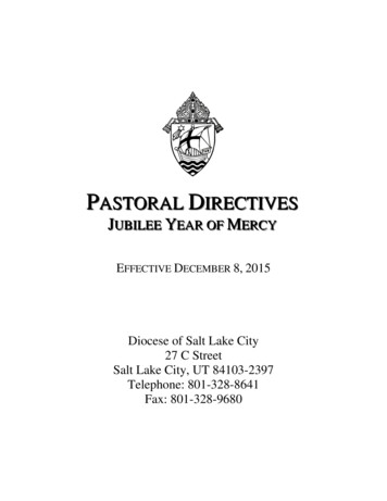 ASTORAL DIRECTIVES - Roman Catholic Diocese Of Salt Lake City