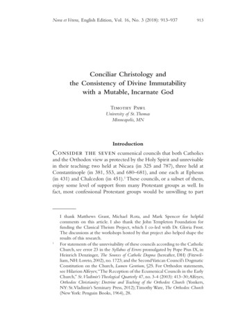 Conciliar Christology And The Consistency Of Divine .