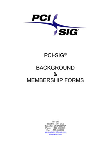 Pci-sig Background Membership Forms