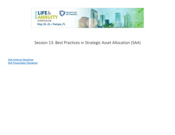 Session 13: Best Practices In Strategic Asset . - SOA