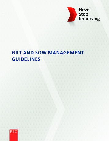 GILT AND SOW MANAGEMENT GUIDELINES
