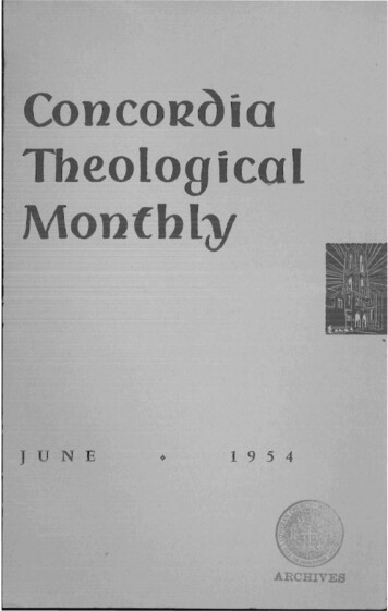 Concoll I(J Theological Monthly