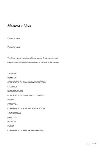 Plutarch's Lives - Full Text Books Free To Read Online In .