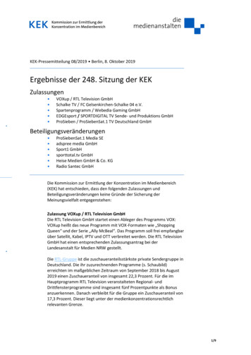 Ergebnisse Der 248. Sitzung Der KEK - Kek-online.de