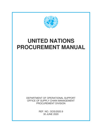 UNITED NATIONS PROCUREMENT MANUAL