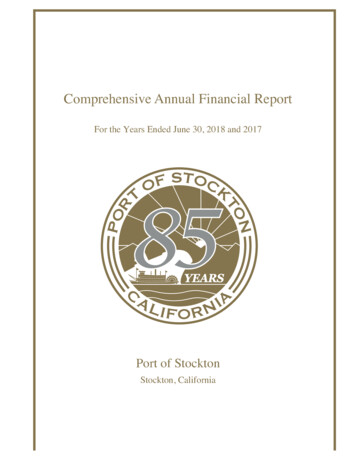 Comprehensive Annual Financial Report - Port Of Stockton