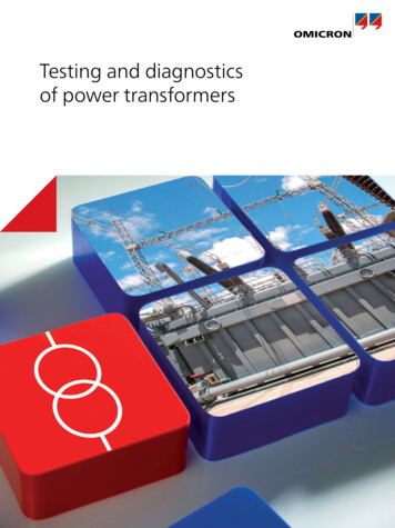 Testing And Diganostics Of Power Transformers Brochure