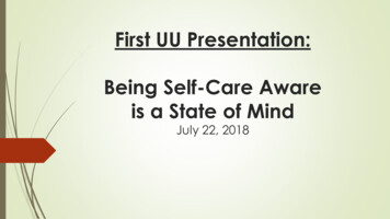 First UU Presentation: Being Self-Care Aware Is A State Of .
