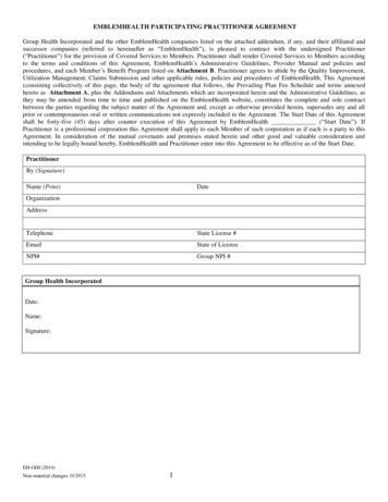 PARTICIPATING PROVIDER AGREEMENT - EmblemHealth