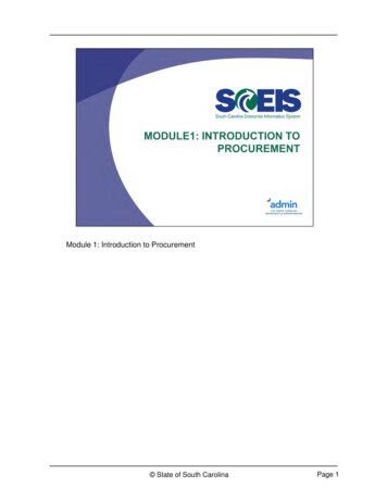 Module 1: Introduction To Procurement