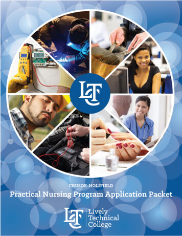 CRUSOE-HOLIFIELD Practical Nursing Program Application Packet