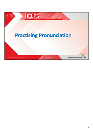 Practising Pronunciation Introductory Session 1