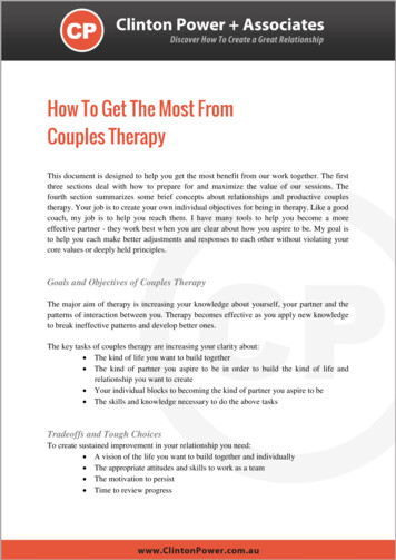 Goals And Objectives Of Couples Therapy