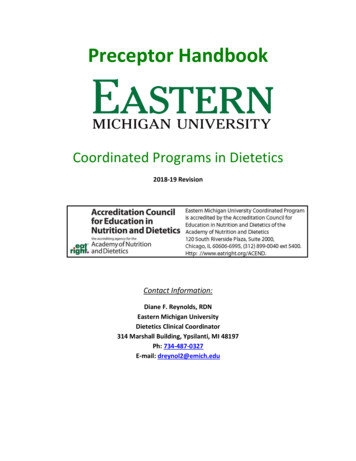 Preceptor Handbook - Eastern Michigan University
