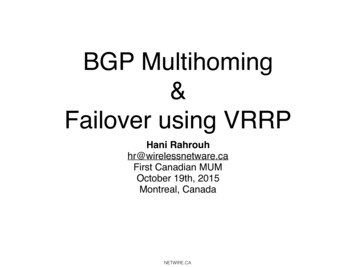 BGP Multihoming Failover Using VRRP - MikroTik