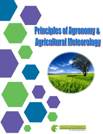 Principles Of Agronomy & Agricultural Meteorology
