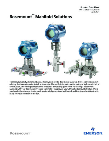April 2021 Rosemount Manifold Solutions