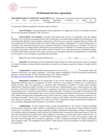 Professional Services Agreement - Cornell University