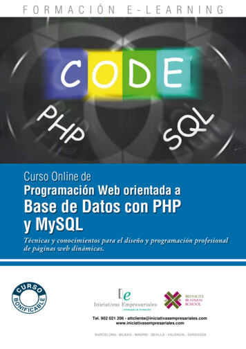 Programación Web Orientada A Base De Datos Con PHP Y 