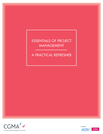ESSENTIALS OF PROJECT MANAGEMENT A PRACTICAL 