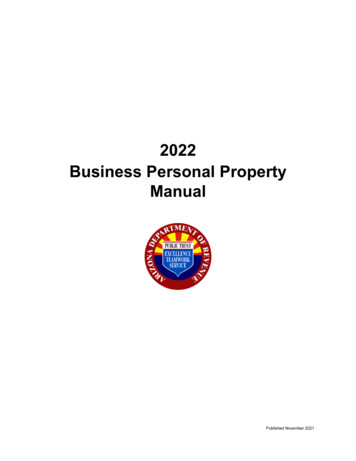 Manual Business Personal Property - AZDOR
