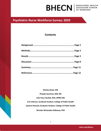 Psychiatric Nurse Workforce Survey: 2020