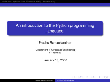 An Introduction To The Python Programming Language