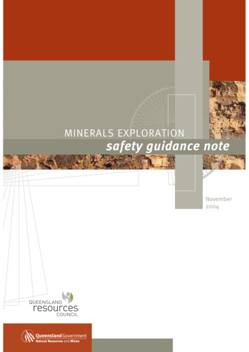 Minerals Exploration Safety Guidance Note