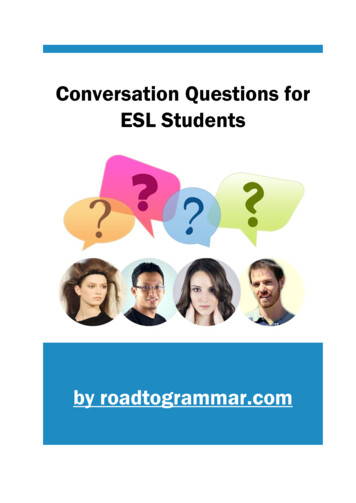 Conversation Questions For ESL Students