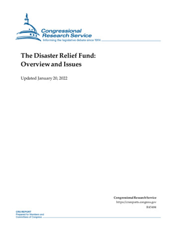 The Disaster Relief Fund: Overview And Issues