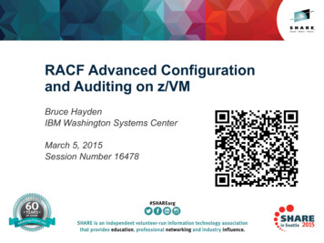 RACF Advanced Configuration And Auditing On Z/VM - SHARE