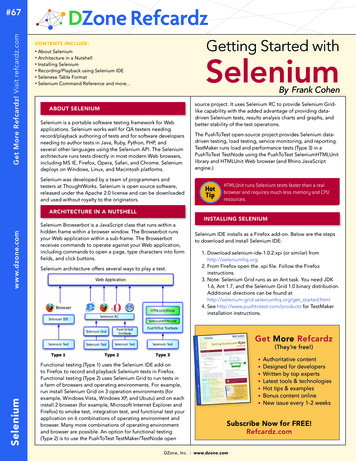 ContentS InCluDe: Selenium