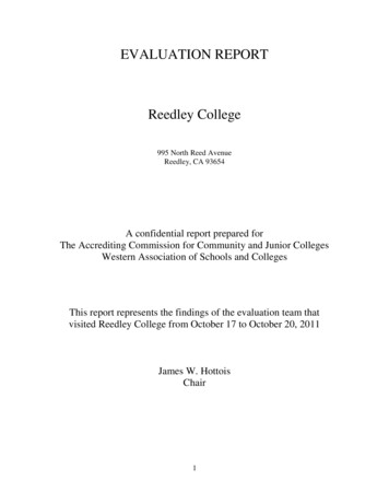 EVALUATION REPORT Reedley College
