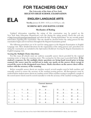 REGENTS HIGH SCHOOL EXAMINATION ELA ENGLISH 