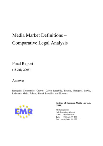 Media Market Definitions Comparative Legal Analysis