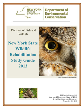 New York State Wildlife Rehabilitation Study Guide 2013