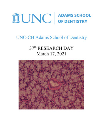 UNC-CH Adams School Of Dentistry 37 RESEARCH DAY March 17, 2021